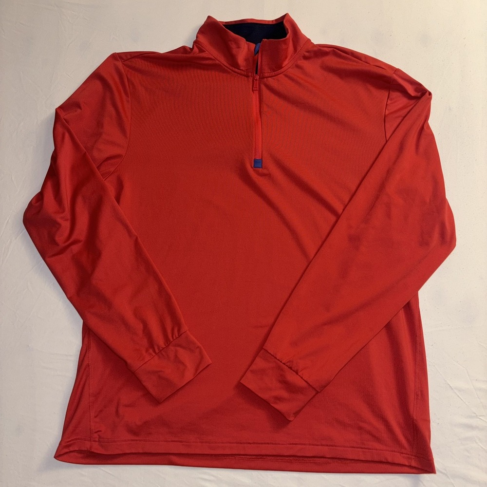 Polo Ralph Lauren Performance Sweatshirt Men's L Red 1/4 Zip Pony Logo SolidGolf